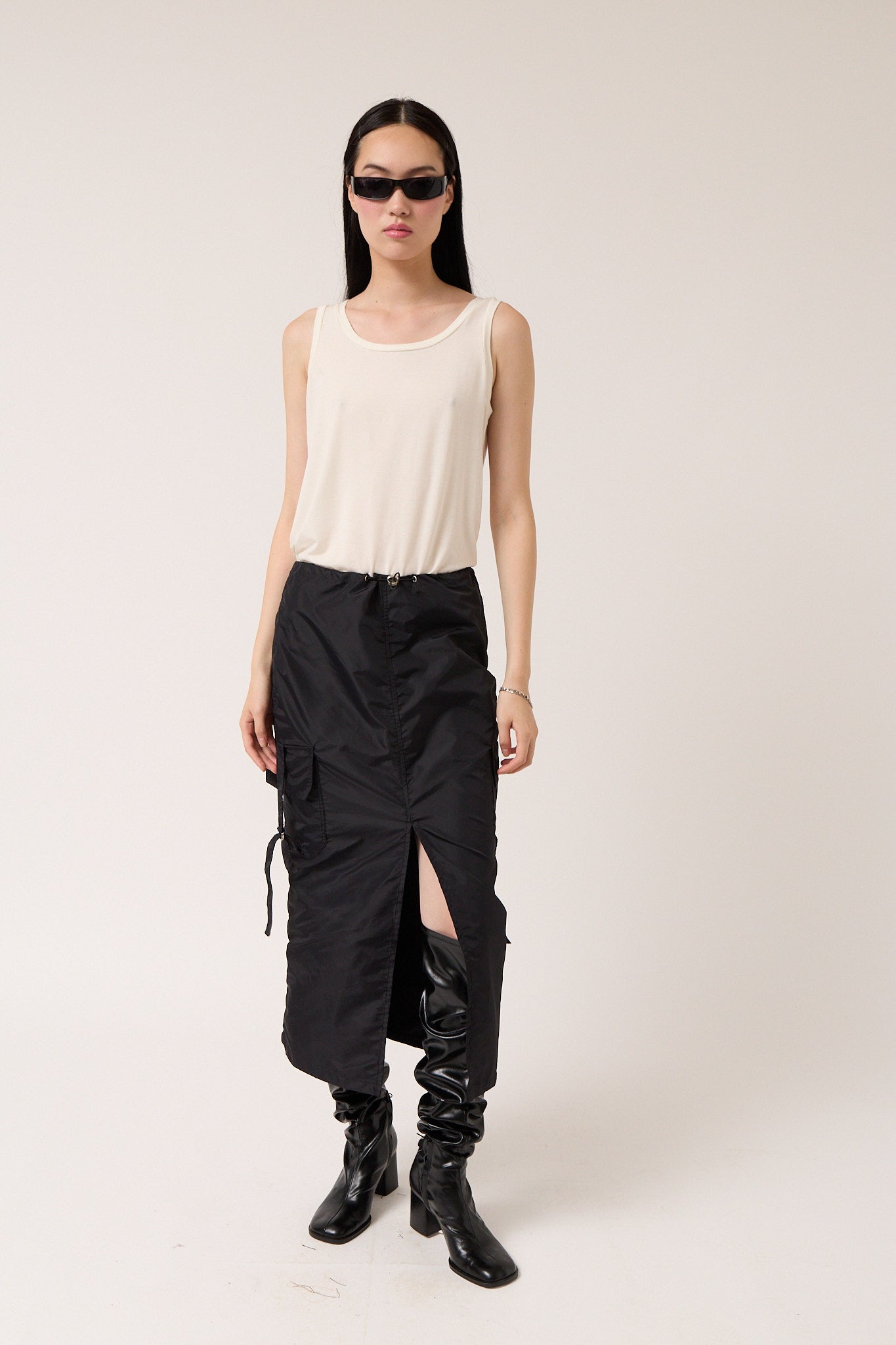 Nylon Cargo Skirt