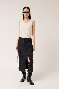 Nylon Cargo Skirt