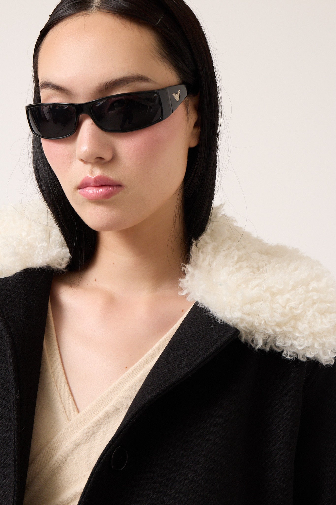 Wool Jacket with Contrast Collar and Cuffs