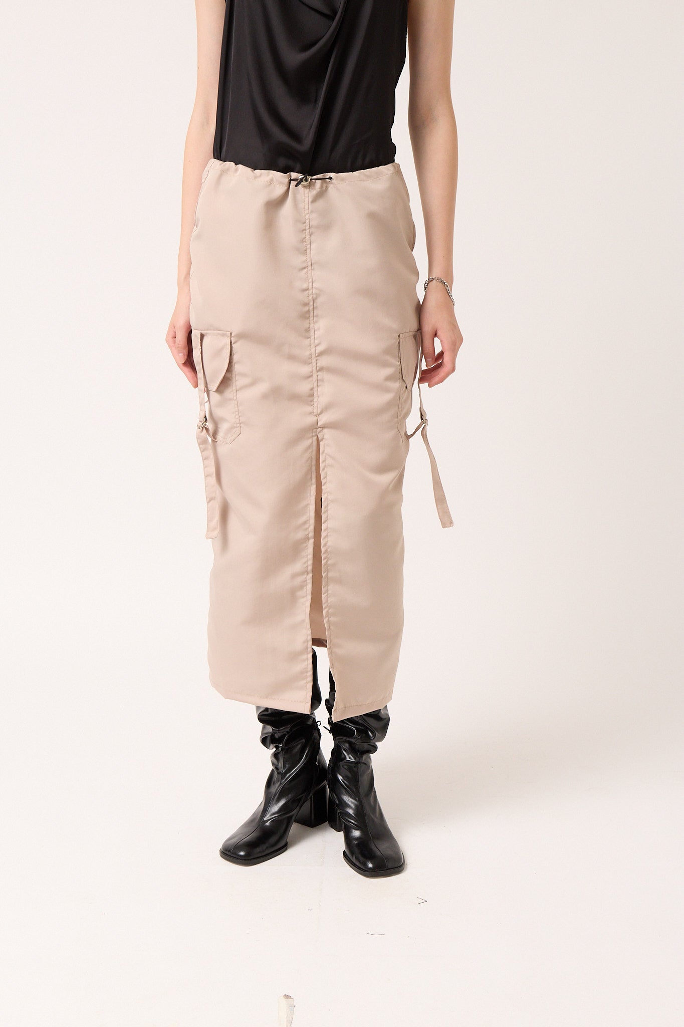 Nylon Cargo Skirt