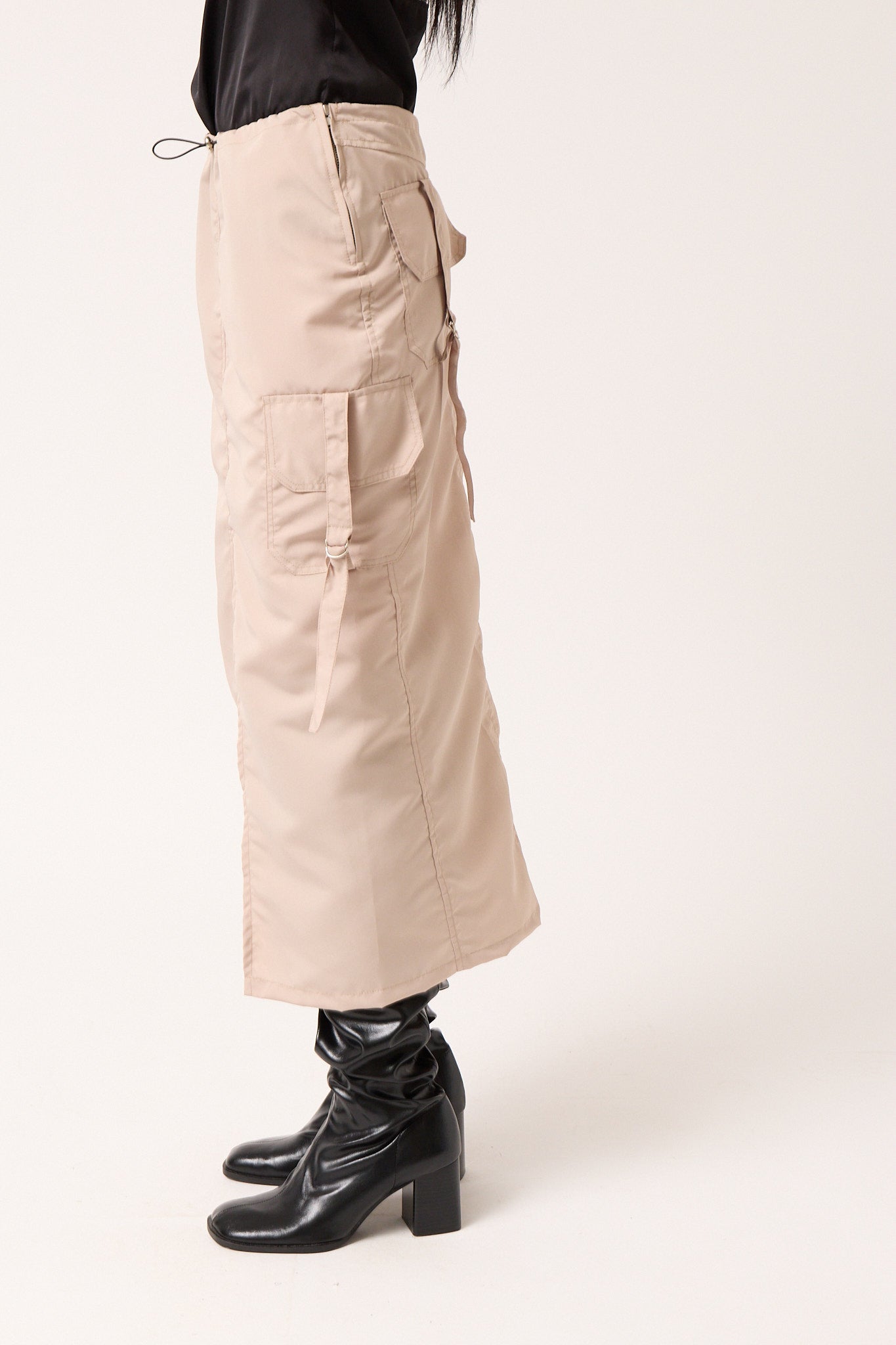 Nylon Cargo Skirt