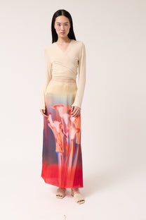 Long Printed Skirt