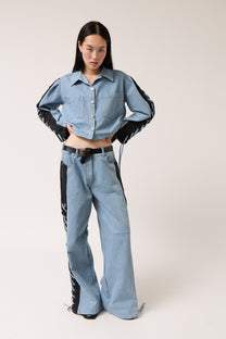 Denim Bicolor Pants