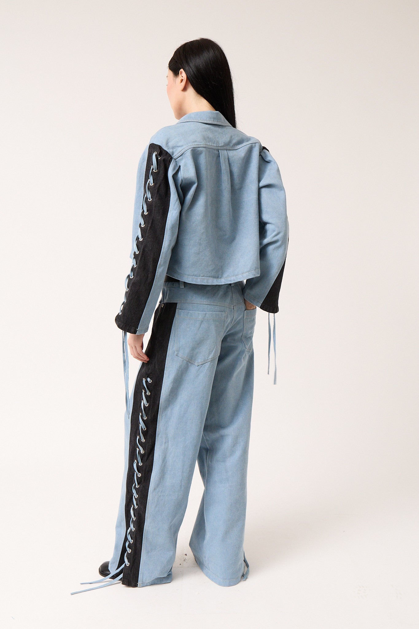 Denim Bicolor Pants