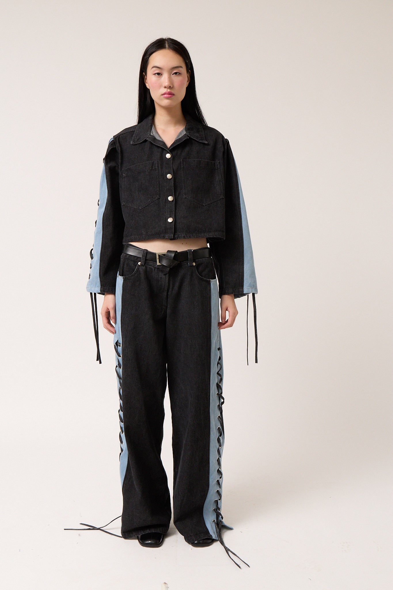 Denim Bicolor Pants