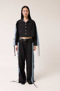 Denim Bicolor Pants