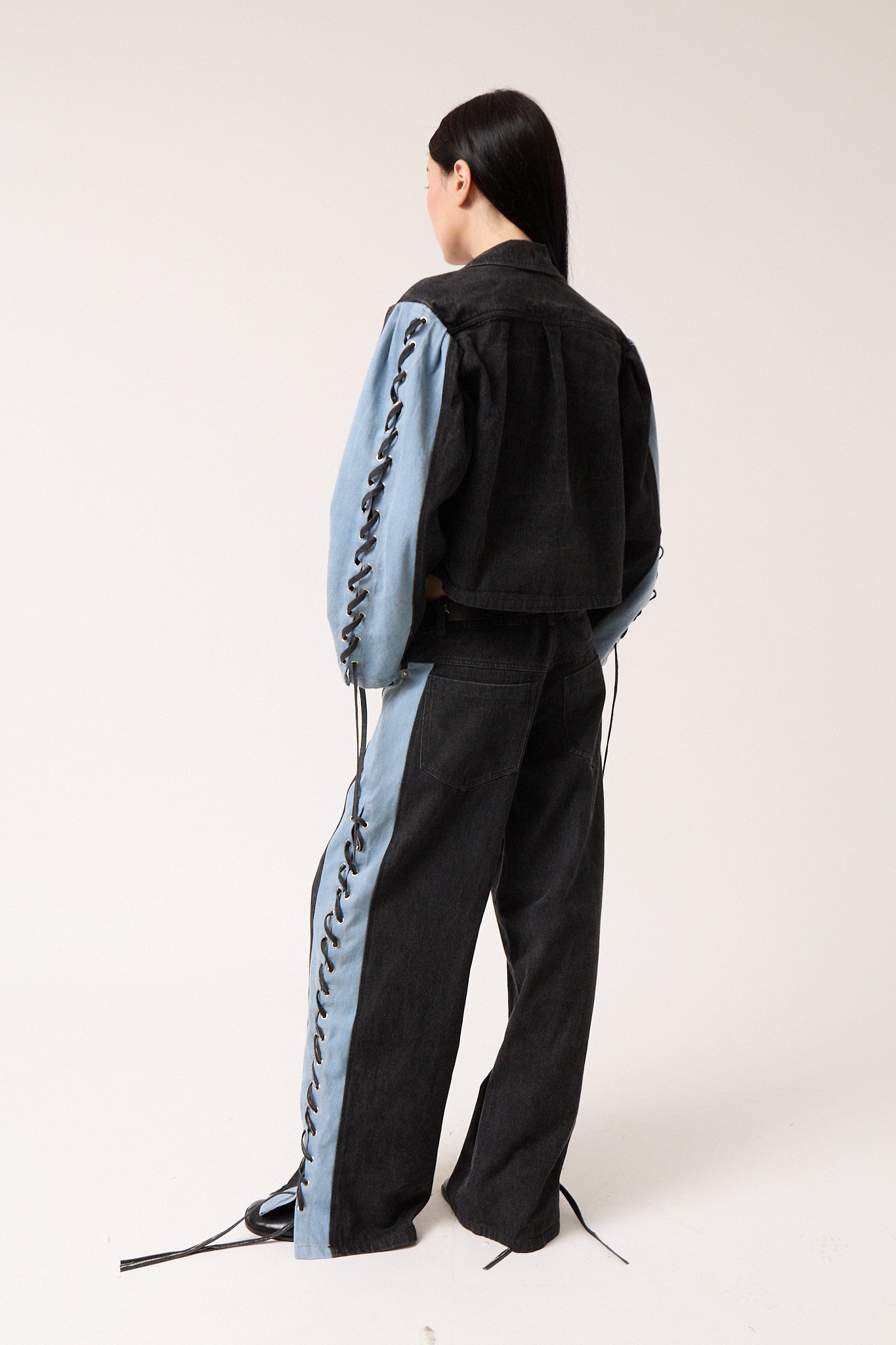 Denim Bicolor Pants