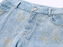 Low-Waisted Pants - Blue Denim
