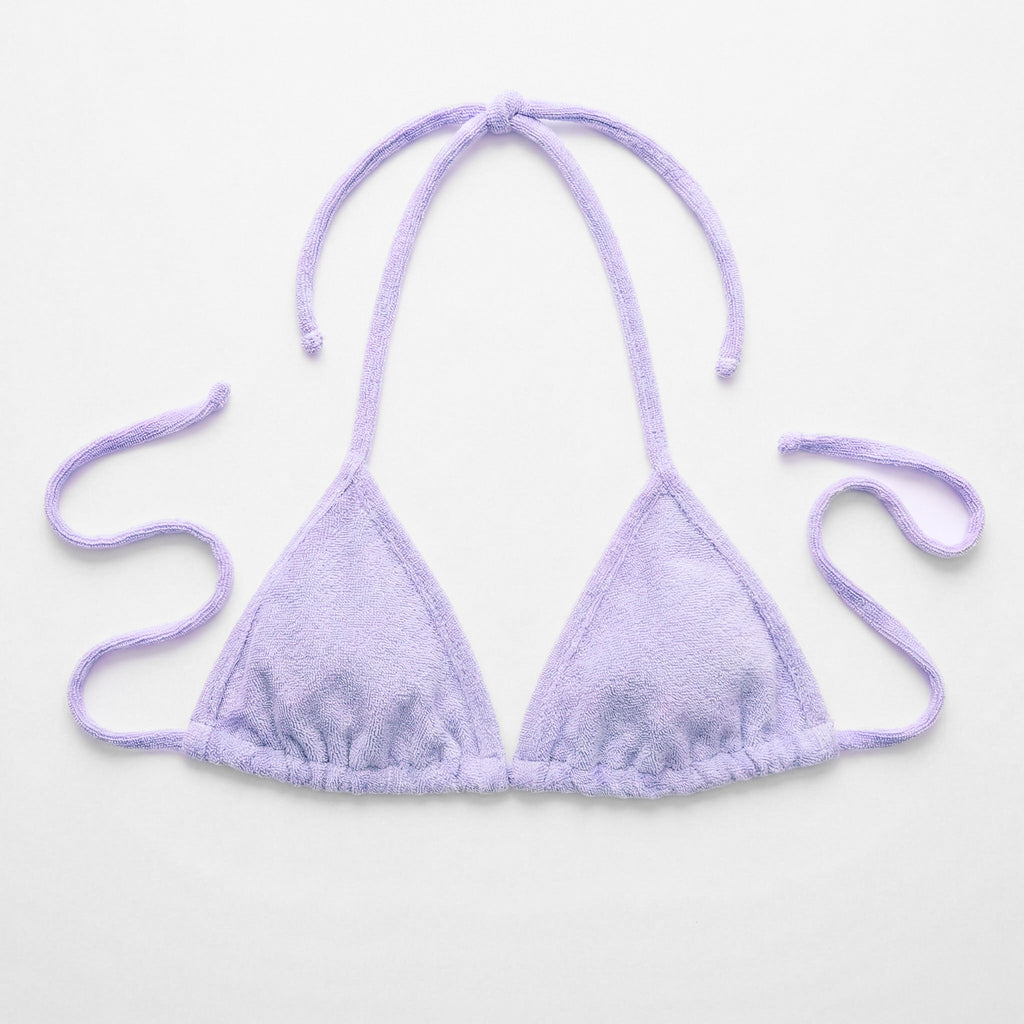 Minimal Triangle Bra – Towel – Lilac