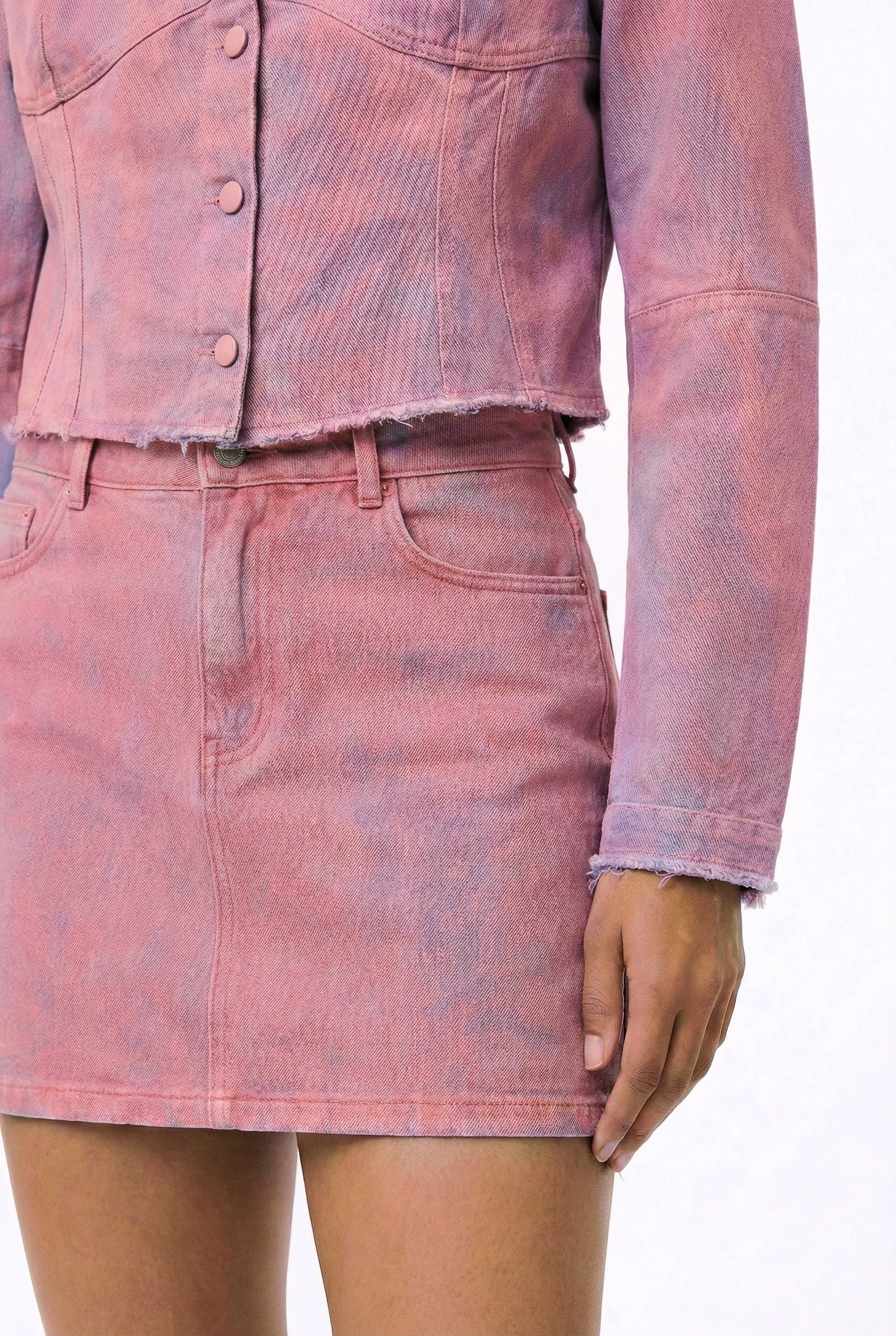 Mini Skirt - Pink Denim