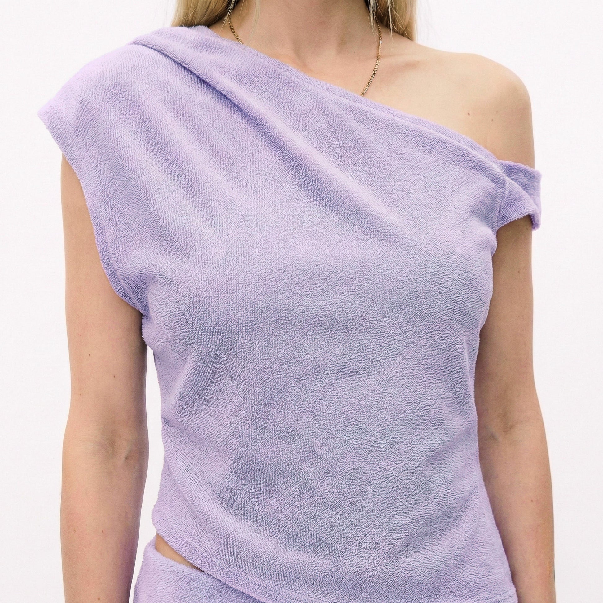 Asymmetrical Top - Towel - Lilac
