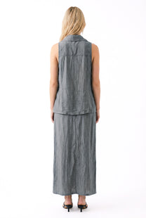 Jupe longue – Viscose texturée grise