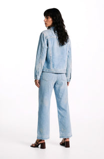 Low-Waisted Pants - Blue Denim
