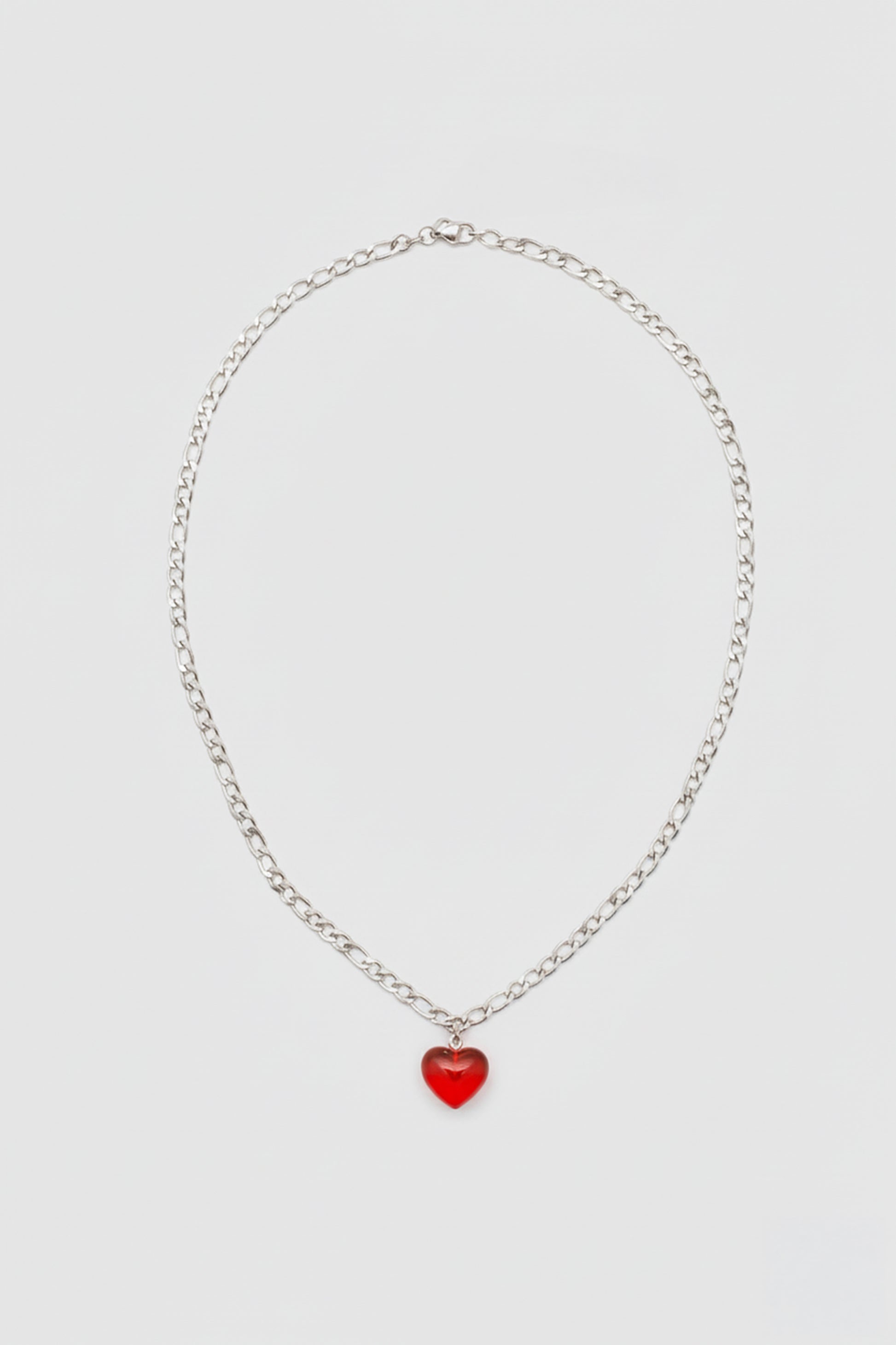 Heart Pendant Necklace Red