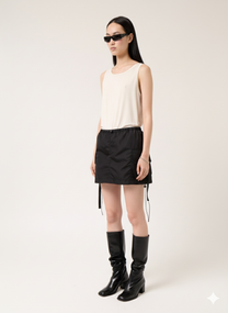 Nylon Mini Skirt