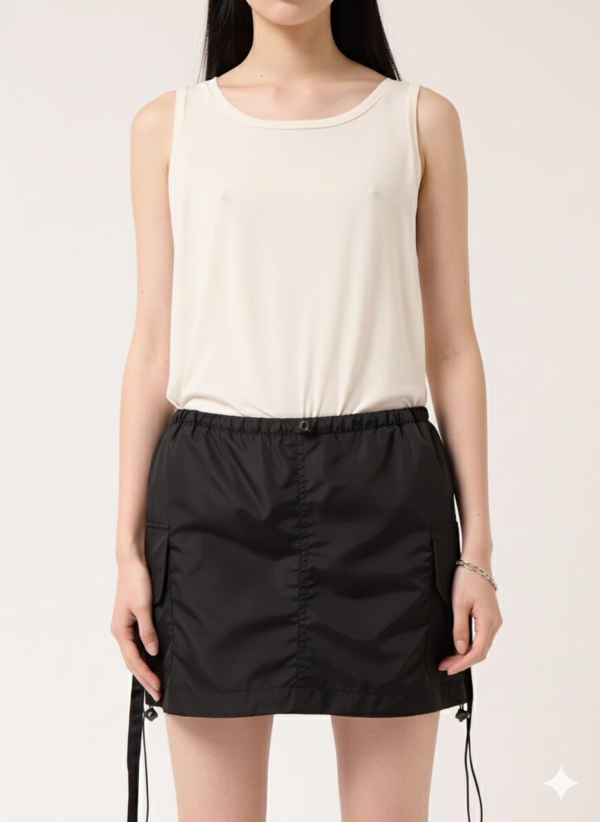 Nylon Mini Skirt