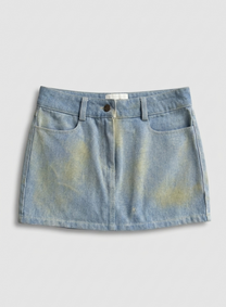 Sprayed Denim Mini Skirt