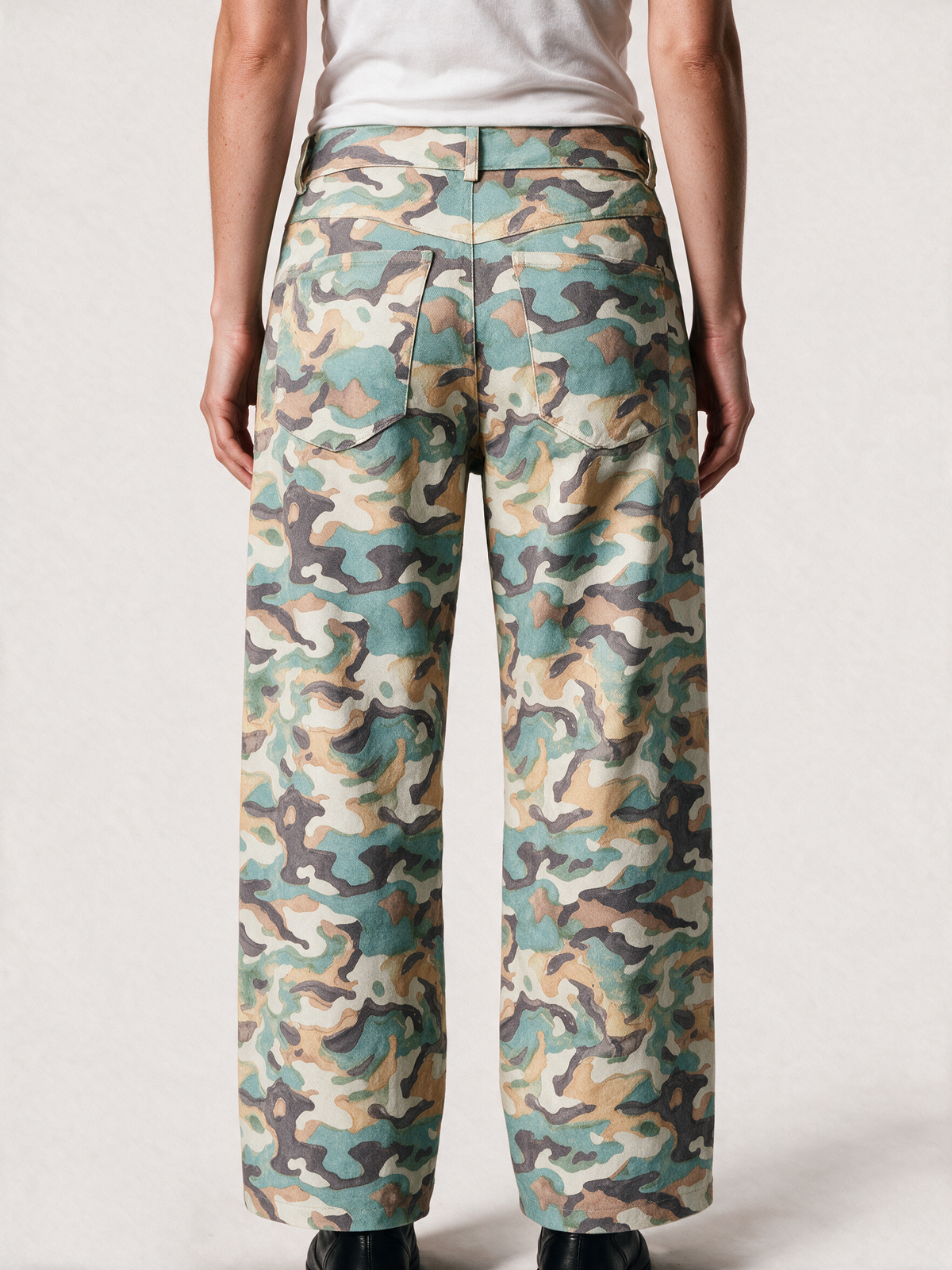 Camouflage pants, back view