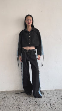 Denim Bicolor Pants